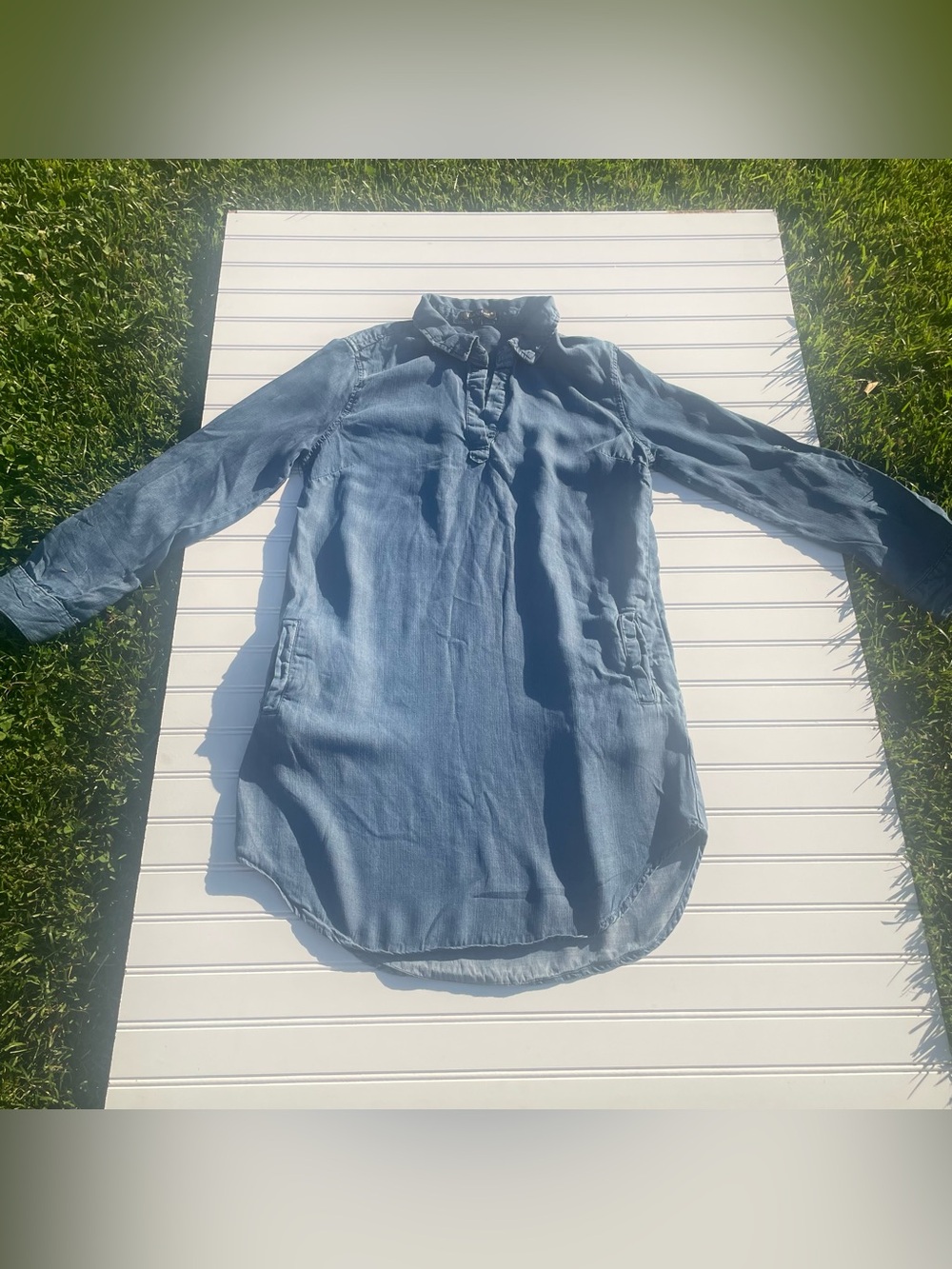 Velvet Heart Women’s Chambray Shirt Dress Size S Blue Long Sleeve Tunic Dress